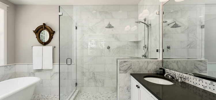 bathroom shower door installation in Bellview